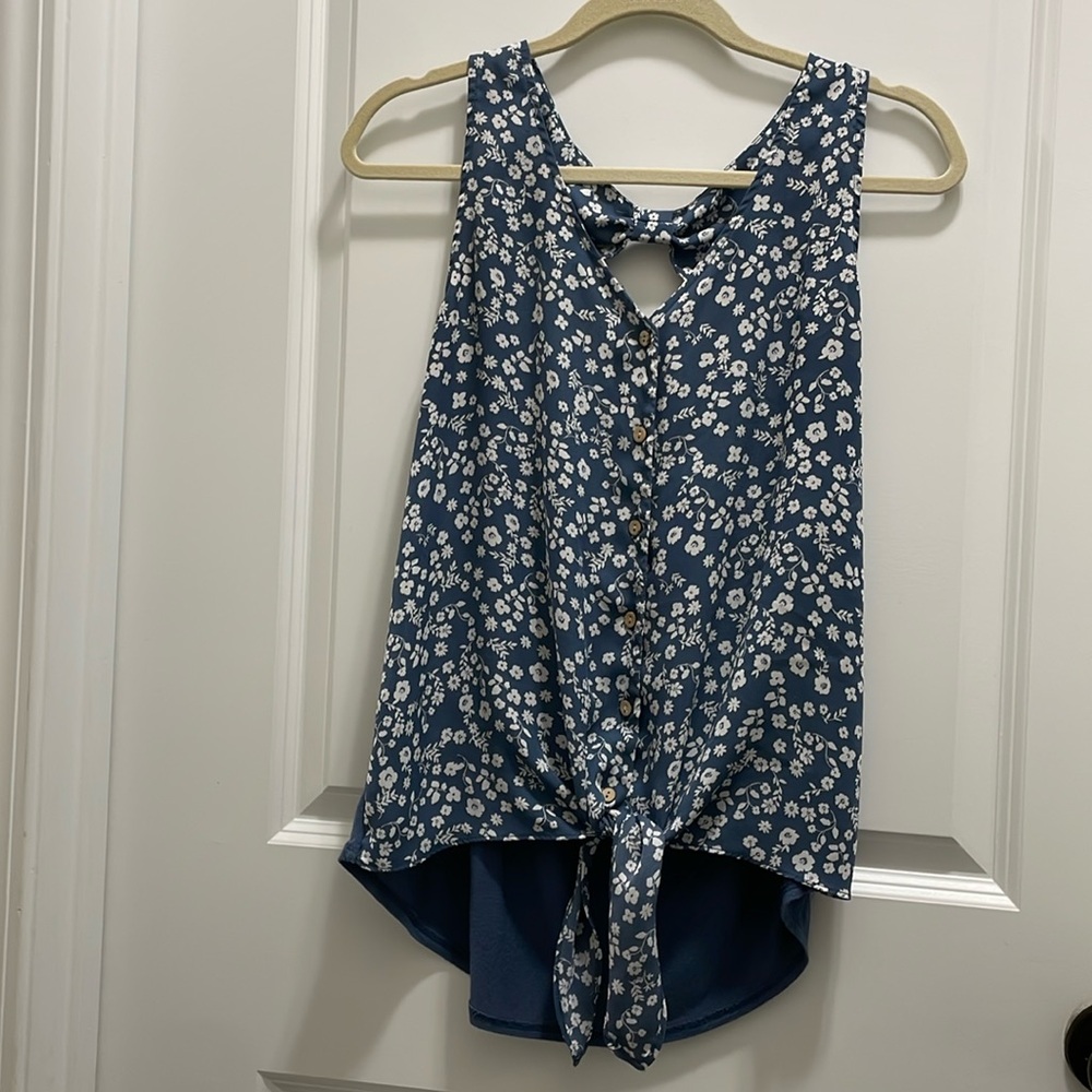 Floral Tie Tank